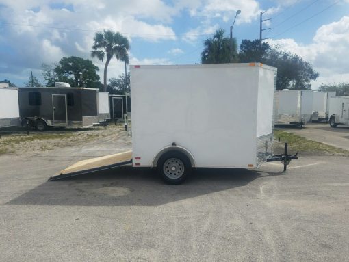 6x8 SA Trailer - White, Ramp, Extra Height