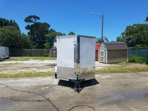 6x8 SA Trailer - White, Ramp, Side Door, Extra Height