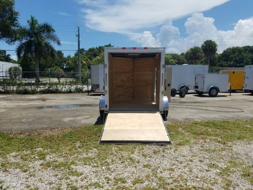 6x8 SA Trailer - White, Ramp, Side Door, Extra Height