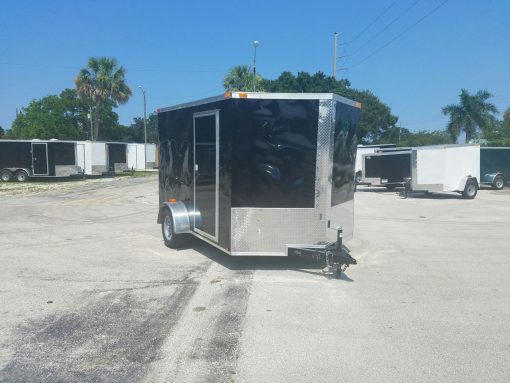 7x10 SA Trailer - Black, Ramp, Side Door, Extra Height, and Electric Brakes