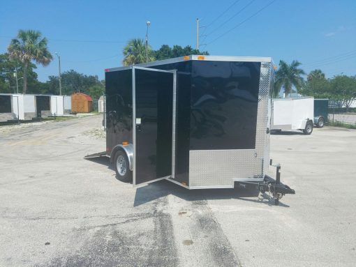 7x10 SA Trailer - Black, Ramp, Side Door, Extra Height, and Electric Brakes