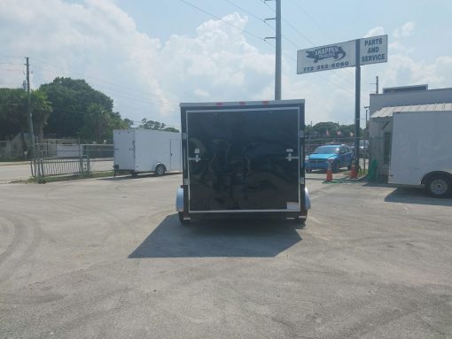 7x10 SA Trailer - Black, Ramp, Side Door, Extra Height, and Electric Brakes