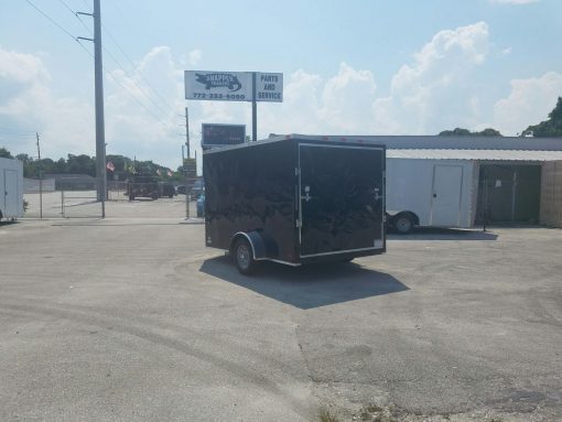 7x10 SA Trailer - Black, Ramp, Side Door, Extra Height, and Electric Brakes