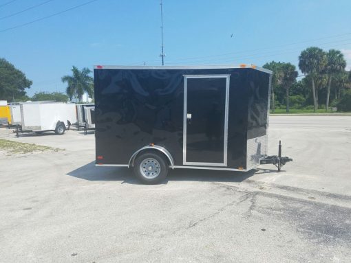 7x10 SA Trailer - Black, Ramp, Side Door, Extra Height, and Electric Brakes