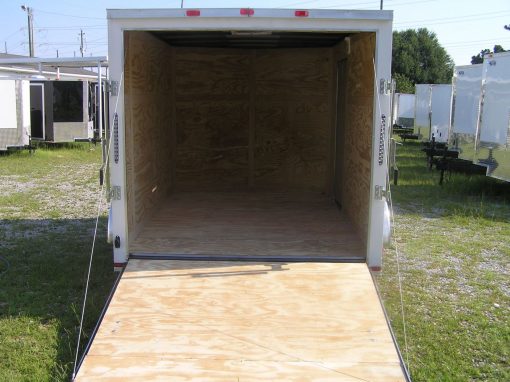 7x10 SA Trailer - White, Ramp, Side Door, Extra Height, Electric Brakes