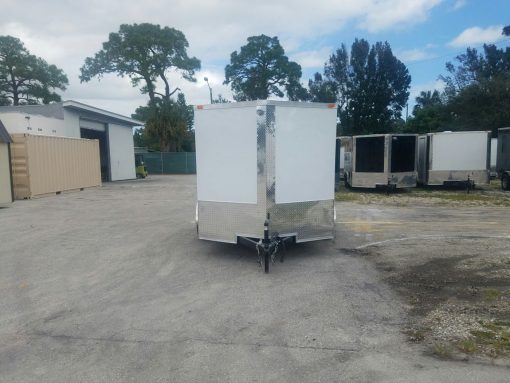 7x10 TA Trailer - White, Barn Doors, Side Door, Extra Height