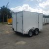 7x10 TA Trailer - White, Barn Doors, Side Door, Extra Height