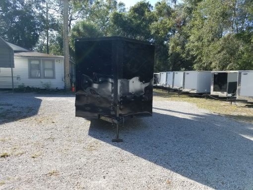 7x12 SA Trailer - Black with Blackout Package, Barn Doors, Side Door, Brakes, Extra Height