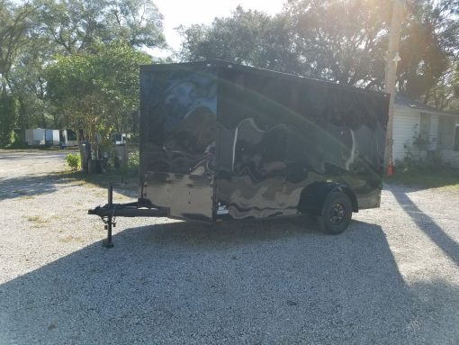 7x12 SA Trailer - Black with Blackout Package, Barn Doors, Side Door, Brakes, Extra Height