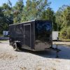 7x12 SA Trailer - Black with Blackout Package, Barn Doors, Side Door, Brakes, Extra Height