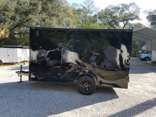 7x12 SA Trailer - Black with Blackout Package, Barn Doors, Side Door, Brakes, Extra Height