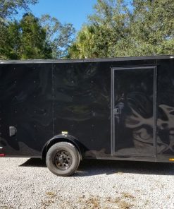 7x12 SA Trailer - Black with Blackout Package, Barn Doors, Side Door, Brakes, Extra Height