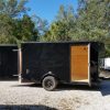 7x12 SA Trailer - Black with Blackout Package, Barn Doors, Side Door, Brakes, Extra Height