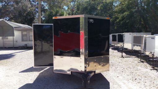 7x12 SA Trailer - Black, Barn Doors, Side Door, Brakes, Extra Height