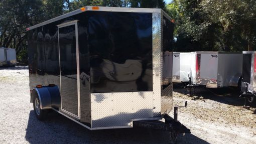 7x12 SA Trailer - Black, Barn Doors, Side Door, Brakes, Extra Height