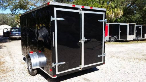 7x12 SA Trailer - Black, Barn Doors, Side Door, Brakes, Extra Height