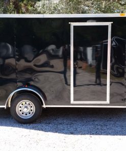 7x12 SA Trailer - Black, Barn Doors, Side Door, Brakes, Extra Height
