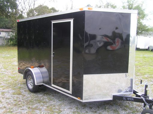 7x12 SA Trailer - Black, Ramp, Side Door, Brakes, Extra Height