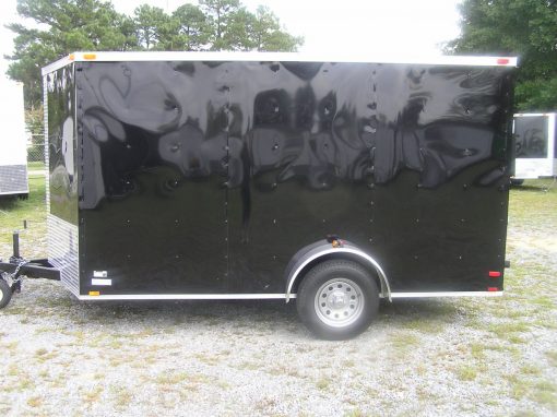 7x12 SA Trailer - Black, Ramp, Side Door, Brakes, Extra Height