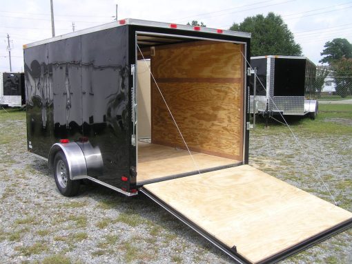 7x12 SA Trailer - Black, Ramp, Side Door, Brakes, Extra Height