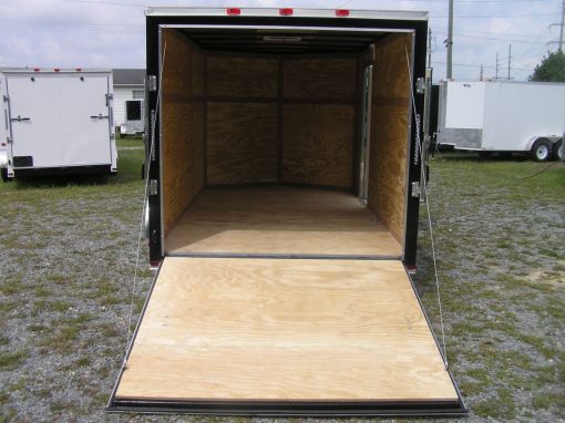 7x12 SA Trailer - Black, Ramp, Side Door, Brakes, Extra Height