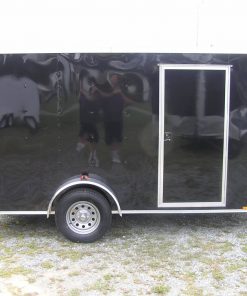 7x12 SA Trailer - Black, Ramp, Side Door, Brakes, Extra Height