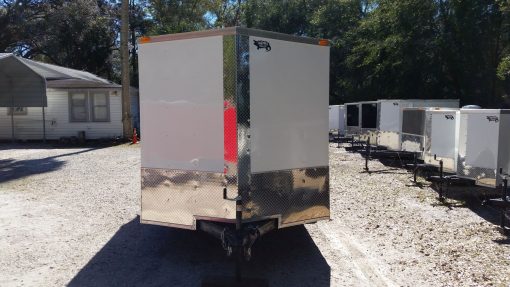 7x12 SA Trailer - White, Barn Doors, Side Door, Brakes, Extra Height