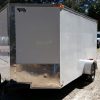 7x12 SA Trailer - White, Barn Doors, Side Door, Brakes, Extra Height