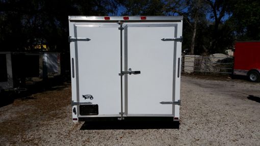 7x12 SA Trailer - White, Barn Doors, Side Door, Brakes, Extra Height