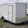 7x12 SA Trailer - White, Ramp, Side Door, Brakes, Extra Height