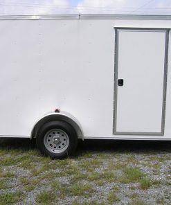 7x12 SA Trailer - White, Ramp, Side Door, Brakes, Extra Height