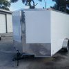 7x12 SA Trailer - White, Ramp, Side Door, Brakes, Extra Height
