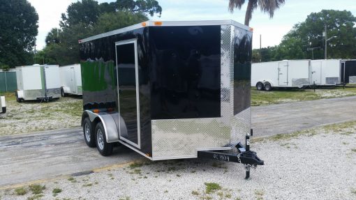 7x12 TA Trailer - Black, Ramp, Side Door, Extra Height