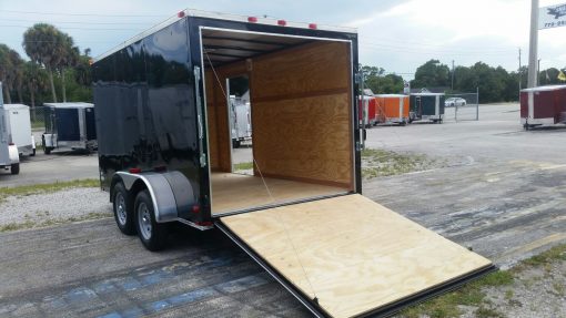 7x12 TA Trailer - Black, Ramp, Side Door, Extra Height