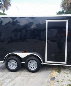 7x12 TA Trailer - Black, Ramp, Side Door, Extra Height