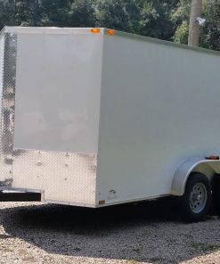 7x12 TA Trailer - White, Ramp, Side Door, Extra Height