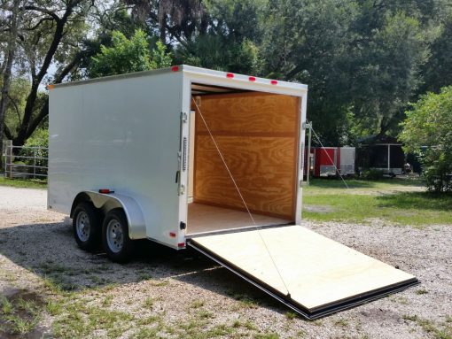 7x12 TA Trailer - White, Ramp, Side Door, Extra Height