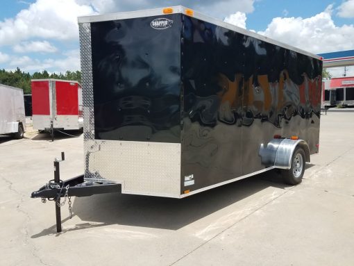 7x14 SA Trailer - Black, Ramp, Side Door, Brakes, Extra Height