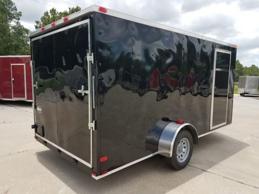 7x14 SA Trailer - Black, Ramp, Side Door, Brakes, Extra Height