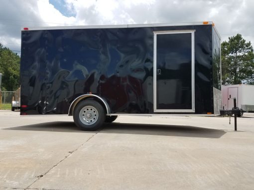 7x14 SA Trailer - Black, Ramp, Side Door, Brakes, Extra Height