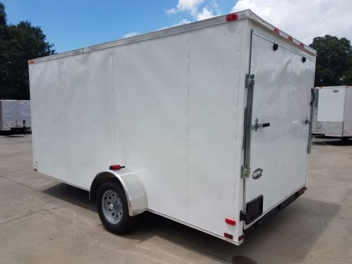 7x14 SA Trailer - White, Ramp, Side Door, Brakes, Extra Height