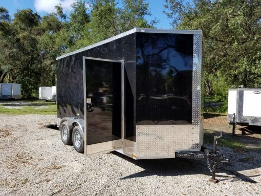 7x14 TA Trailer - Black, Ramp, Side Door, Extra Height