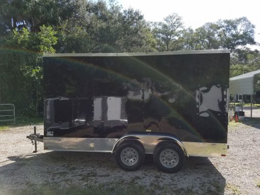 7x14 TA Trailer - Black, Ramp, Side Door, Extra Height