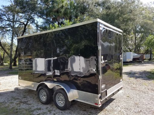 7x14 TA Trailer - Black, Ramp, Side Door, Extra Height