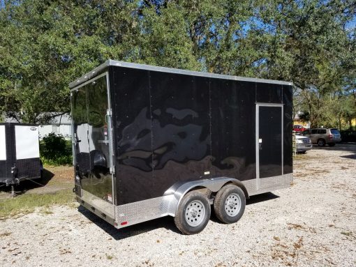 7x14 TA Trailer - Black, Ramp, Side Door, Extra Height