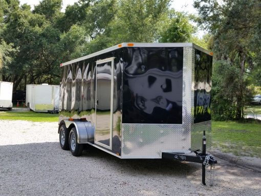 7x14 TA Trailer - Black, Ramp, Side Door, Extra Height