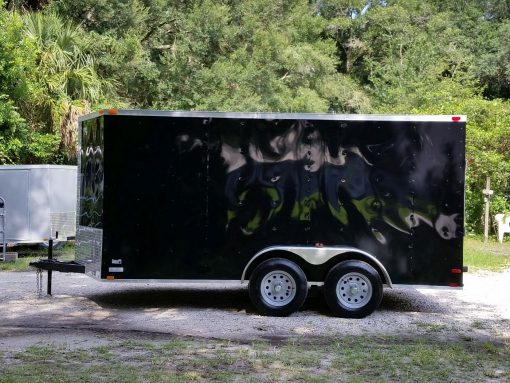 7x14 TA Trailer - Black, Ramp, Side Door, Extra Height