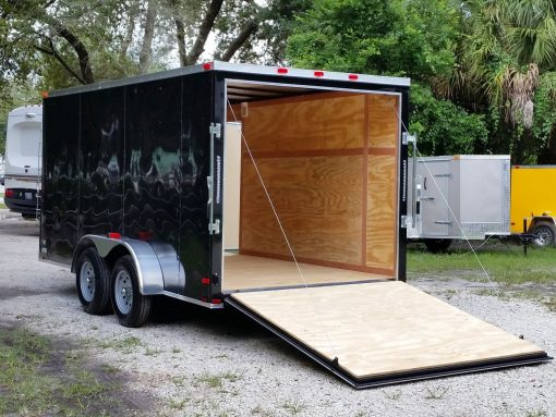 7x14 TA Trailer - Black, Ramp, Side Door, Extra Height