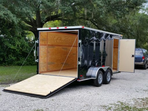 7x14 TA Trailer - Black, Ramp, Side Door, Extra Height