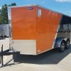 7x14 TA Trailer - Orange and Black, Ramp, Side Door, Extra Height, Side Vents and Mag Wheels
